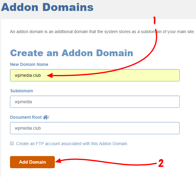 اضف اسم النطاق